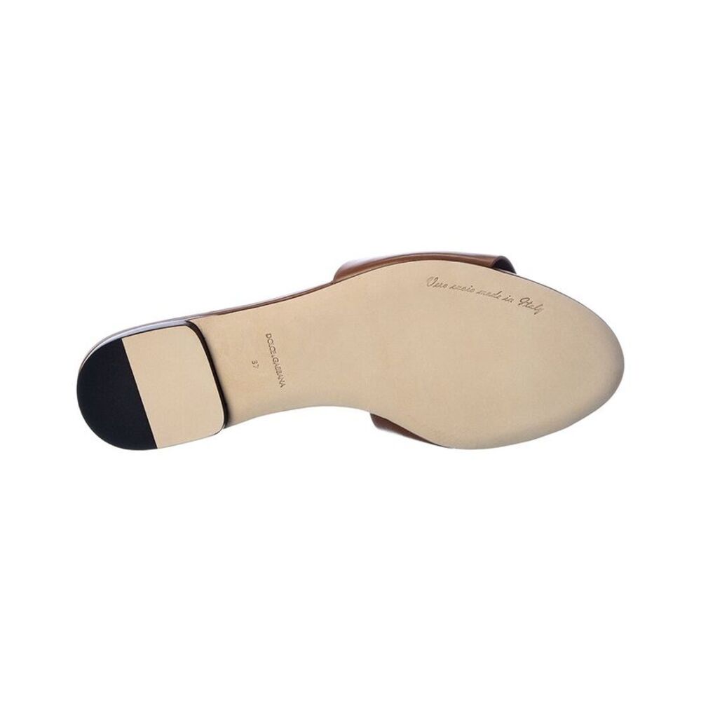 Dolce & Gabbana Dg Logo Leather Sandal, Brown - Picture 4 of 5
